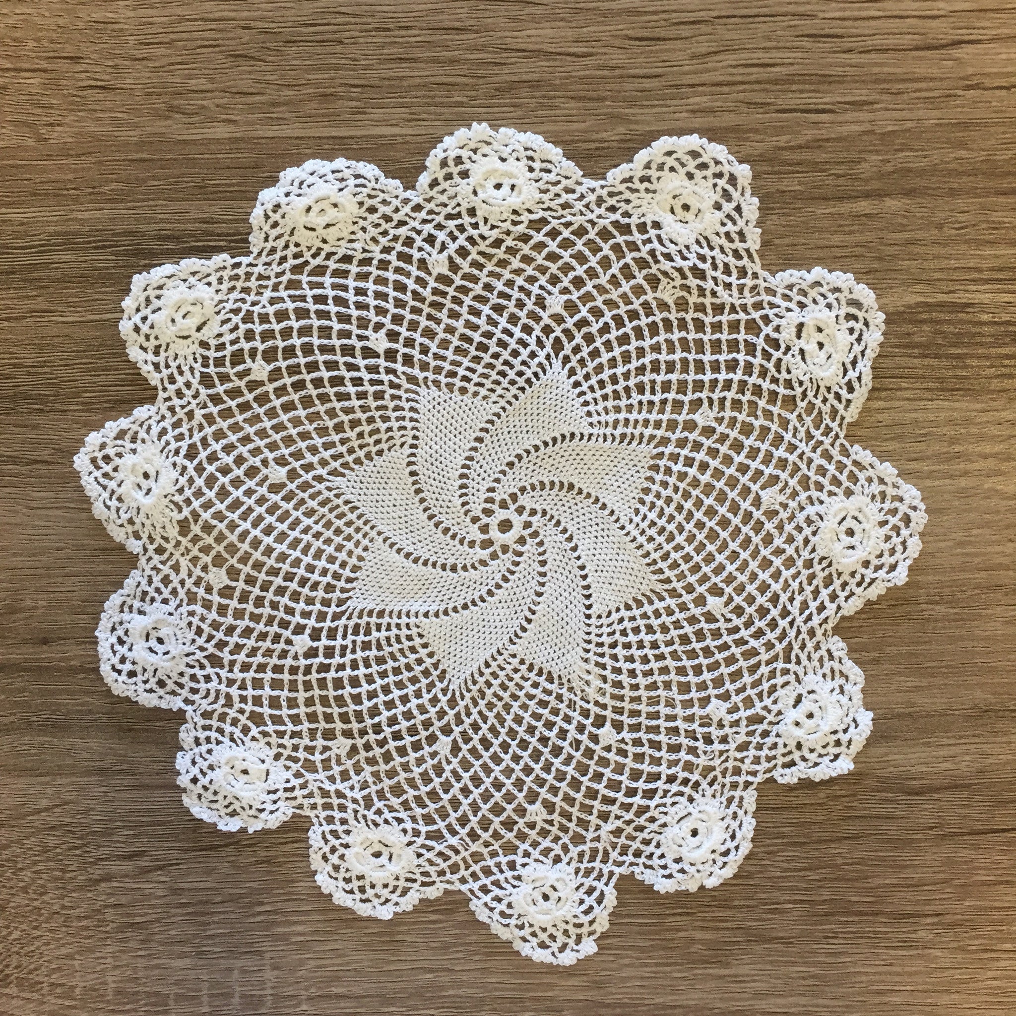 Plum Rose Doilies Round White 8" Inch Set of 12