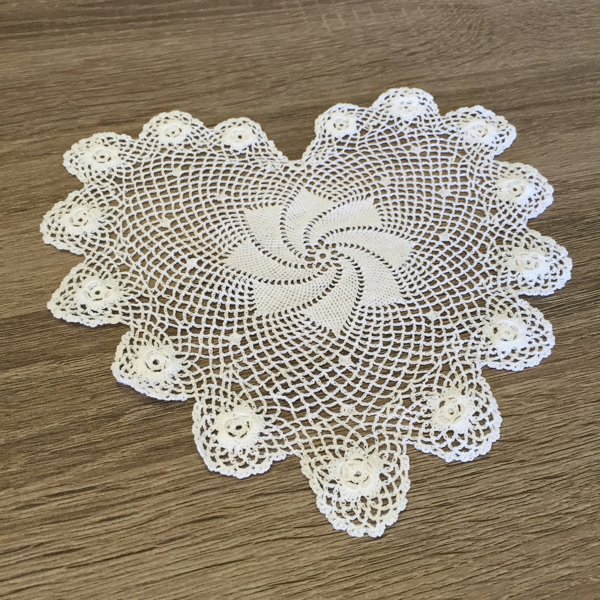 Plum Rose Heart Shaped Doilies White 6" Inch Set of 12