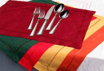 Red Hemstitch Placemet