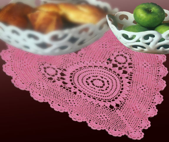 Poppy Heart Shaped Doilies Pink 14" Inch