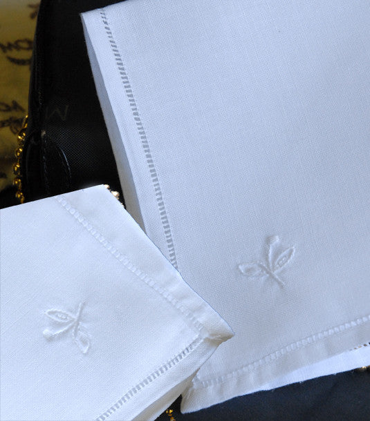 Sweet Basil Handkerchief Square White 10" Inch