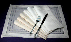 Multi-Hemstitch Mat 14x20 White Set of 4