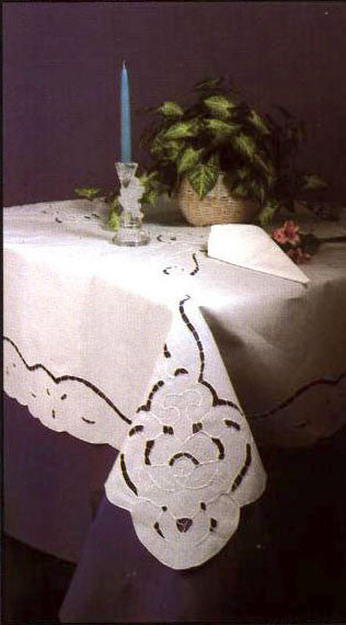 Chelsea Cutwork Tablecloth - 68x86 CLOSEOUT