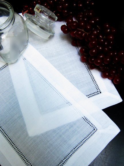 Hemstitch Herringbone Cocktail Napkin  - 6x9  in