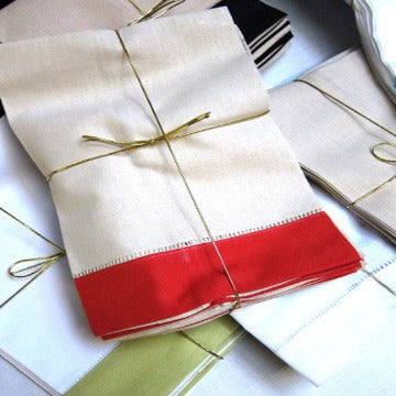 Beige Coral Border Hemstitch Guest Towel