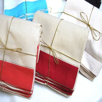 Beige Cranberry Border Hemstitch Guest Towel