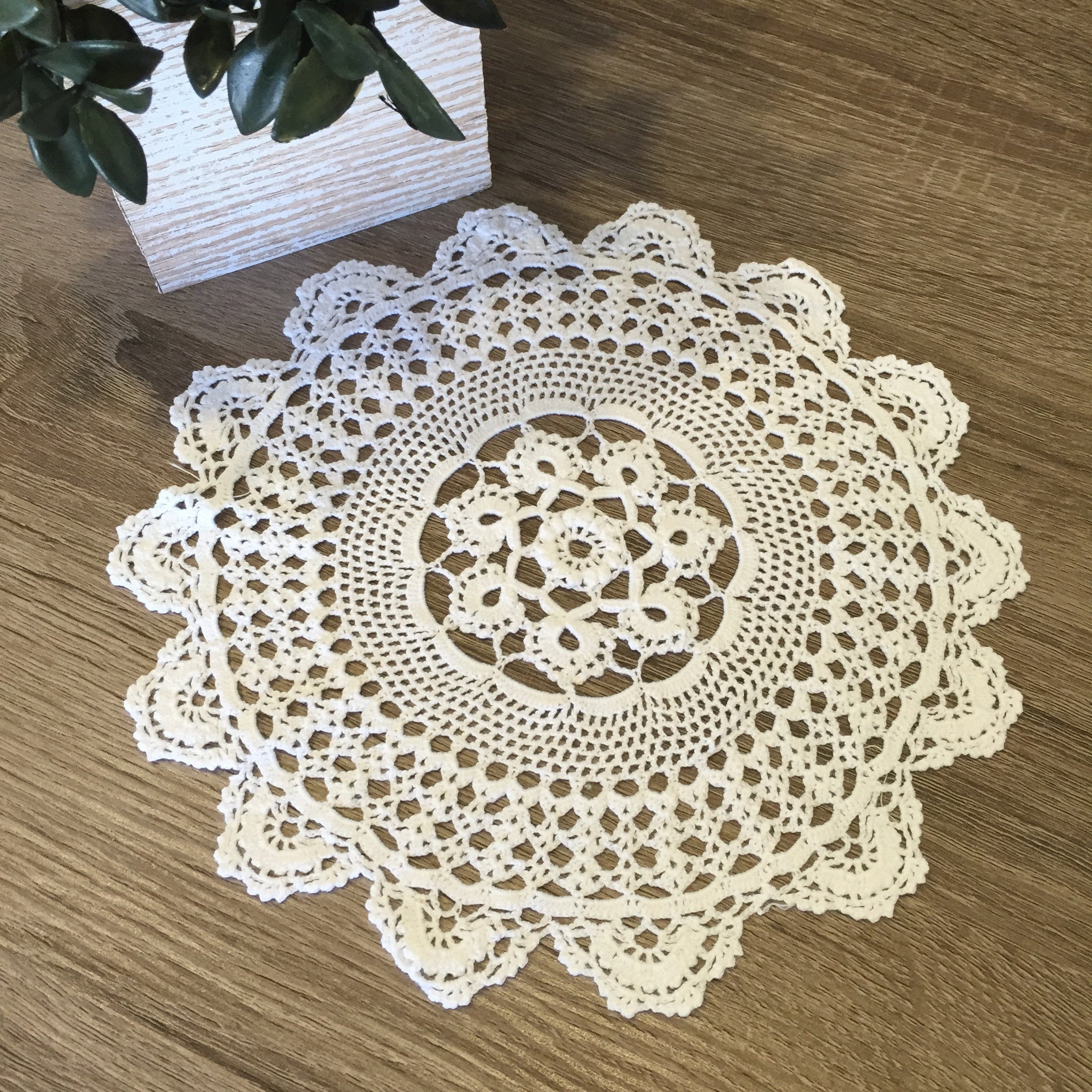 Marigold Crochet Doilies Round White 91/2" Inch Set of 12