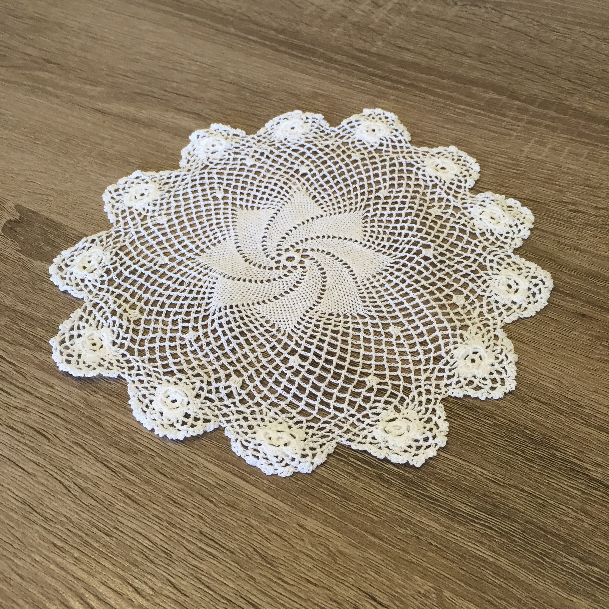 Plum Rose Doilies Round White 8" Inch Set of 12