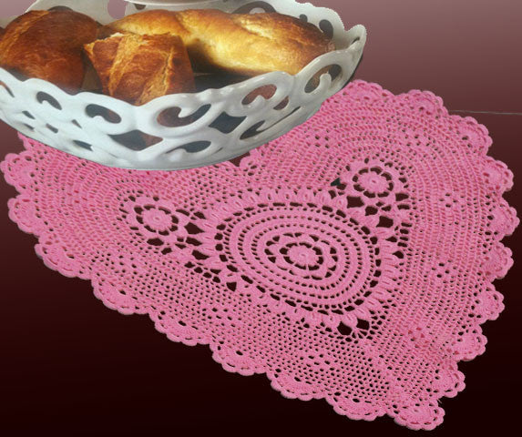 Poppy Heart Shaped Doilies Pink 12" Inch