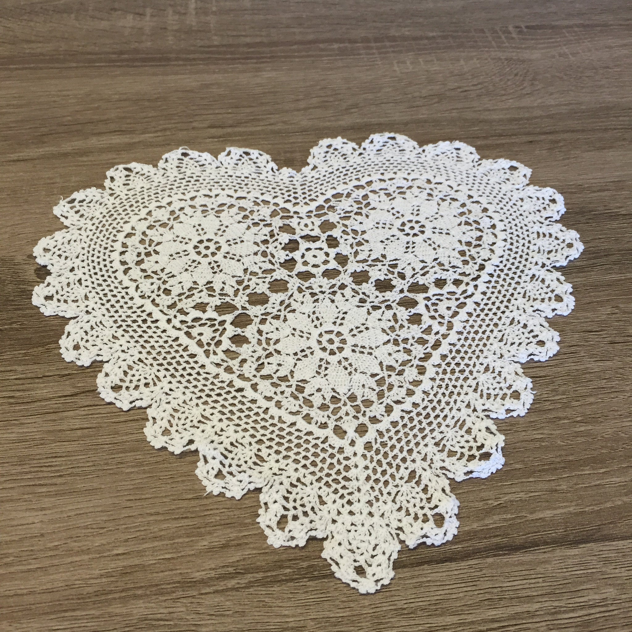 Strawberry Heart Shapes Doilies White 8" Inch