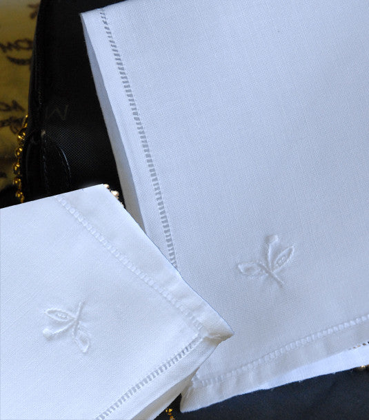 Sweet Basil Handkerchief Square White 10" Inch