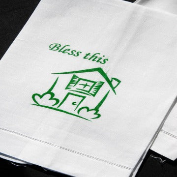 Bless This House Hemstitch Guest Towel 12x18 Inch