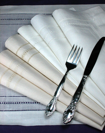 Multi-Hemstitch Dinner Napkin White 22" Inch