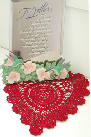 Poppy Heart Shaped Doilies Red 14" Inch